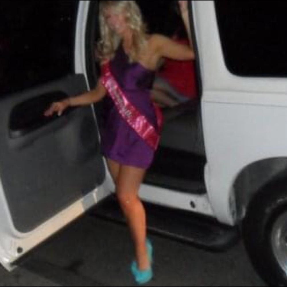 Orchid Purple Satin BCBG dress
